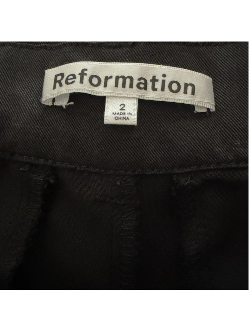Reformation Mason Pant Black Pleated Wide Leg High Rise Trousers Size 2 EUC - Picture 8 of 10